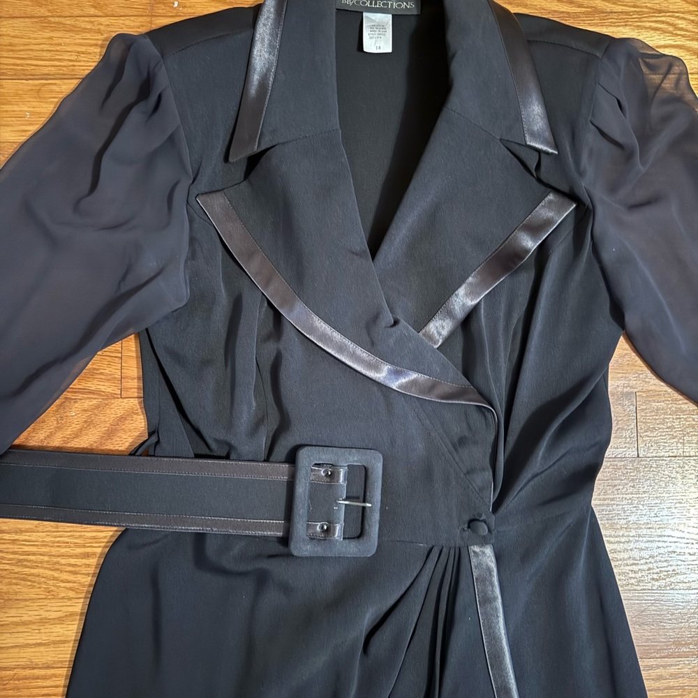 Elegant Black Dress with Belt